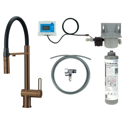 Küchenarmatur mit Wasserfilterset und flexiblem Auslauf