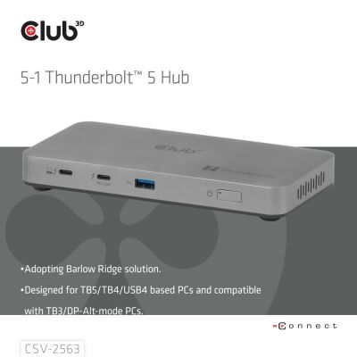 3. CLUB3D CSV-2563 Thunderbolt 5 Dockingstation Silber