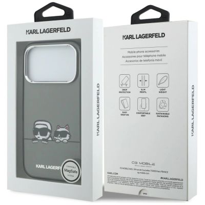 8. Karl Lagerfeld IML Karl & Choupette Peekaboo Logo MagSafe Hülle für iPhone 17 Pro - Schwarz