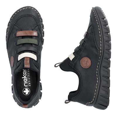 5. Rieker 57550-00 bequeme Damen-Slipper in Schwarz