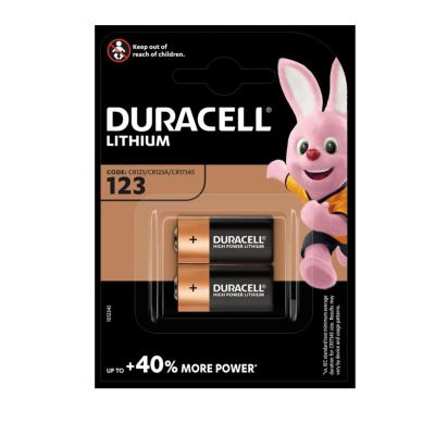 CR123 DURACELL-Batterie, 2er-Packung. Preis pro Blisterpackung.