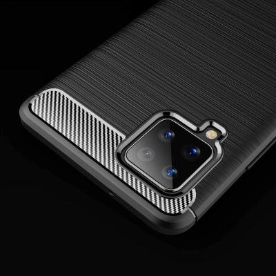 4. Carbon Case Flexibel Handyhülle TPU Schutzhülle für Samsung Galaxy A42 5G blau