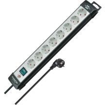 Brennenstuhl 1951580101 Regleta, 230 V, Schwarz und Hellgrau, 49 cm Verteiler 5 m 8 x Netzwerkdose Innenbereich Schwarz, Hellgrün