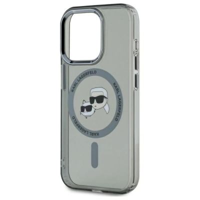 6. Karl Lagerfeld KLHMP15XHLSKCK iPhone 15 Pro Max 6,7" schwarz/schwarzes Hardcase IML Metal Karl&Choupette Head MagSafe