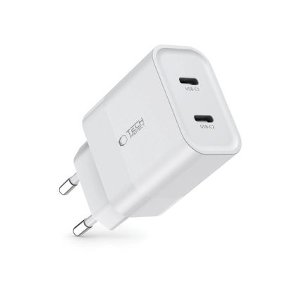 2. Tech-Protect C20W Netzladegerät 2x USB-C PD 20W - Weiß