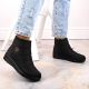 7. News W EVE437A schwarze Schneestiefel mit Keilabsatz