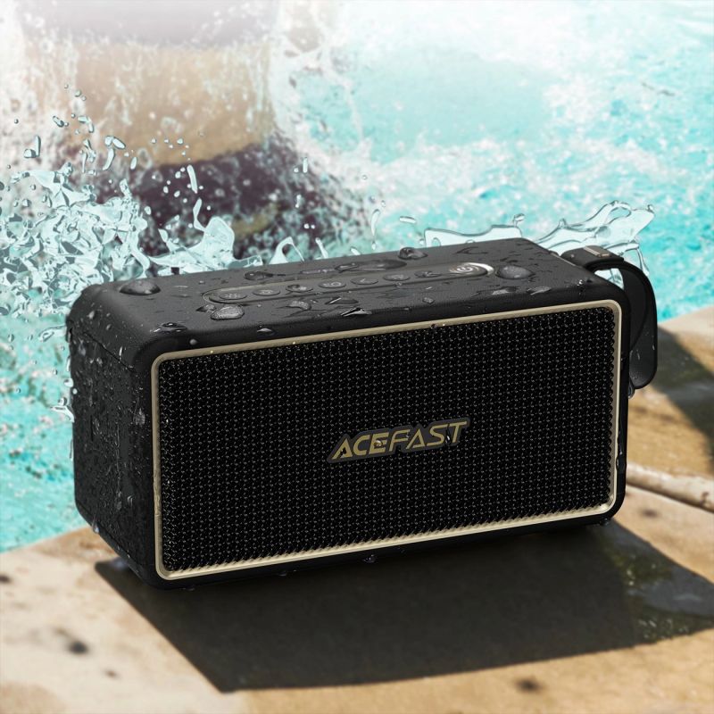 9. Acefast K3 Ultra Kabelloser Lautsprecher mit RGB-Hintergrundbeleuchtung, Bluetooth 5.4 – Schwarz