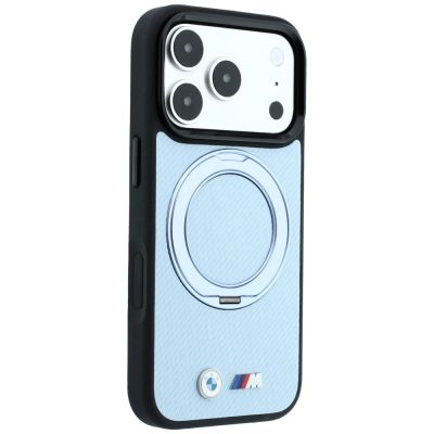 4. BMW Kevlar Ring Stand 360 MagSafe Hülle für iPhone 18 Pro Max / 17 Pro Max – Blau