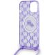 6. Karl Lagerfeld IML Crossbody Monogram Karl & Choupette Head MagSafe-Hülle für iPhone 15 / 14 / 13 – Lila