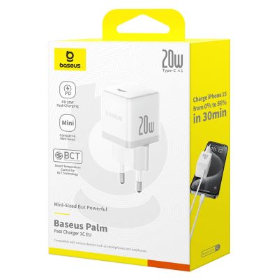 7. Baseus Palm 20W USB-C Wandladegerät - Weiß