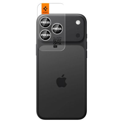 2. Spigen Optik Pro GLAS.TR „EZ FIT“ Kamera-Cover 2er-Pack für iPhone 16 Pro / Max / 17 Pro / Max - Silber