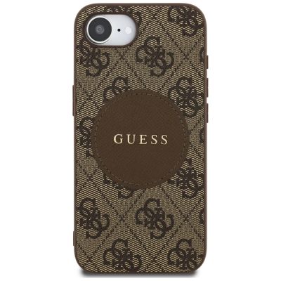3. Guess 4G Circle Classic Logo MagSafe iPhone 16e Hülle - Braun