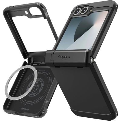 Spigen Tough Armor Pro Mag MagSafe Case für Samsung Galaxy Z Flip 6 / 7 FE - Schwarz