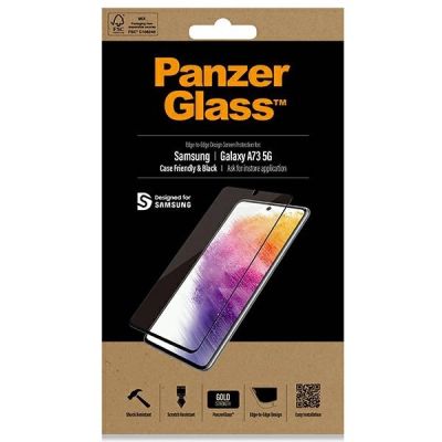 8. PanzerGlass E2E Regular gehärtetes Glas für Samsung Galaxy A73 – mit schwarzem Rahmen