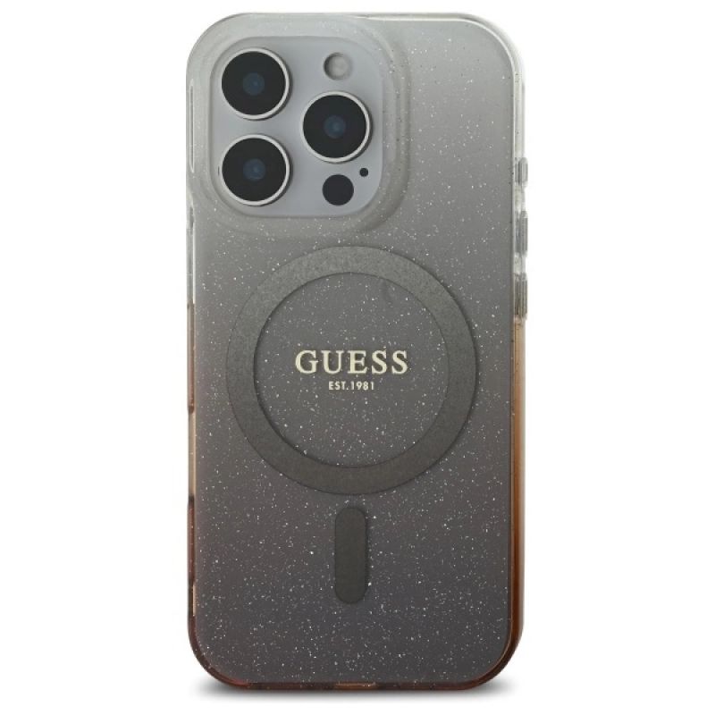 3. Guess IML Glitter Gradient MagSafe-Hülle für iPhone 16 Pro Max – braun