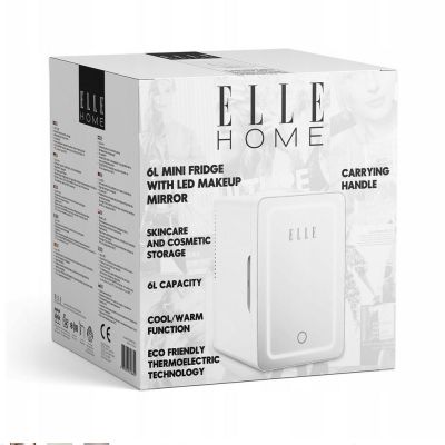 10. Minikühlschrank mit LED-Schminkspiegel ELLE 6L weiß