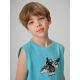 4. Ärmelloses, normales T-Shirt mit Aufdruck für Jungen, Größe 4F 4FJRSS26TSLEM354-047S