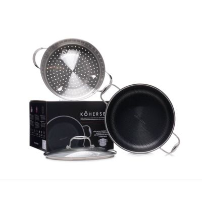 8. Kohersen Black Cube DIAMOND-beschichteter Topf mit Dampffunktion (28 cm; 8,3 l)