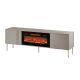 5. EF TV-Schrank + schwarzer TRESSE Kamin 180x40x54,5 cm, Kaschmir matt