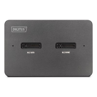 35. USB-C 3.2 Gen2 Dockingstation für M.2 Duo NVMe- und SATA-SSDs (max. 2 x 4 TB) mit SD-Express 7.1-Kartenleser (max. 2 TB), Schwarz