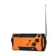 6. Extralink Solar-Notfallradio mit Kurbeldynamo-Powerbank (4000 mAh) und SOS-Taschenlampe SR-4000, tragbar, analog, Schwarz/Orange