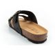 5. Bio Bio Herren-Slipper, profilierte Flip-Flops, Naturleder, schwarz