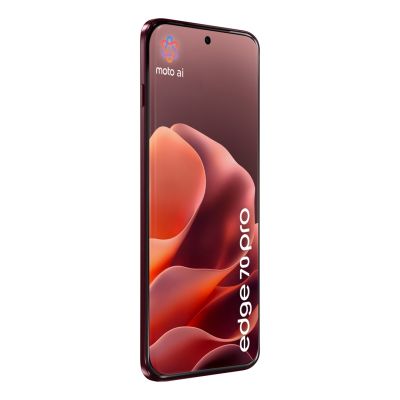 4. Motorola Edge 70 Pro, 17,2 cm (6,78 Zoll), Dual-SIM, Android 16.0, 5G, USB Typ-C, 12 GB RAM, 512 GB interner Speicher, 6500 mAh Akku, Burgunderrot