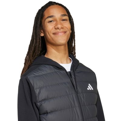 18. Herren adidas Essentials Climawarm Hybrid Daunenjacke mit Kapuze Schwarz KA5251