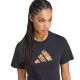4. adidas Damen-T-Shirt mit Blumenmuster, Schwarz, KT2766