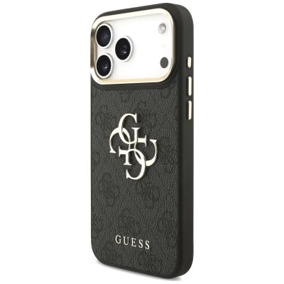2. Guess 4G Big 4G Classic Logo Big Strap Metal Buttons Hülle für iPhone 18 Pro / 17 Pro – Schwarz