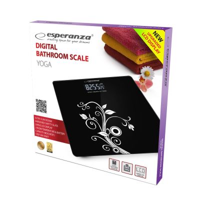 6. Esperanza Yoga EBS003 Badezimmerwaage (Schwarz)