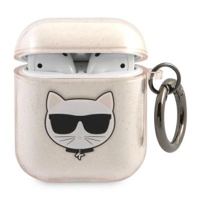 Karl Lagerfeld Glitter Choupette Case für AirPods 1 / 2 - Gold