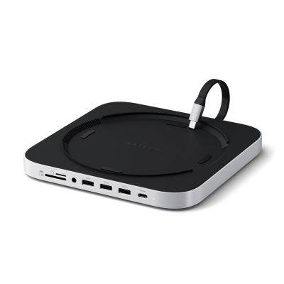 Satechi Stand & Hub – Ständer und Hub für Mac Mini/Studio (USB-C 3.2, USB-A 3.2, 2x USB-A 3.0, 3,5-mm-Klinkenbuchse, Micro-/SD-Anschluss, NVMe/M.2 SATA SSD)