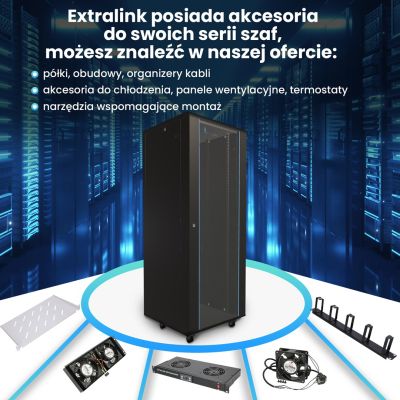 14. Extralink Rack-Schrank 32U 600x1000 Schwarz Standgerät