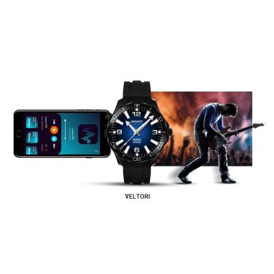 21. VELTORI VT150-1 Smartwatch Schwarzes Silikonarmband + Schwarzes Armband