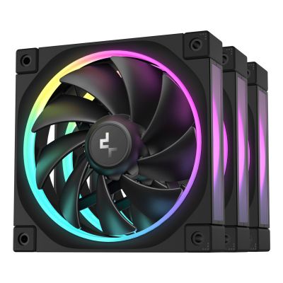 DeepCool FL12-3 in 1 Computergehäuselüfter 12 cm Schwarz 3 Stück.