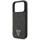 6. Guess Leather 4G Triangle Strass MagSafe Case für iPhone 17 Pro - Schwarz