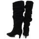 5. Damen-Lederstiefel, gerüscht, schwarz, Vinceza ZHI27-89167