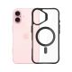 9. 3mk Satin Armor MagCase Hülle mit MagSafe für iPhone 16 – transparent mit schwarzem Rahmen