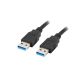 LANBERG USB-A 3.0 Stecker/Stecker Kabel 1 m Schwarz CA-USBA-30CU-0010-BK