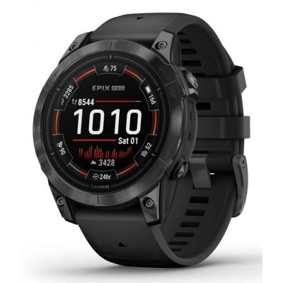 Garmin EPIX PRO g2 47 mm Schiefergrau Schwarz / Schwarzes Band Sportuhr