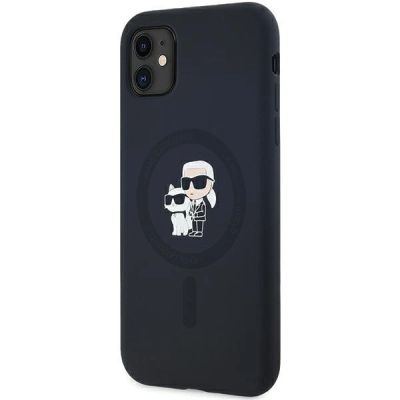 2. Karl Lagerfeld Silikon Karl&Choupette MagSafe Hülle für iPhone 11 / Xr – schwarz