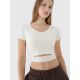 3. Damen Crop Top schlichtes T-Shirt 4F 4FRSS25TTSHF2695-11S