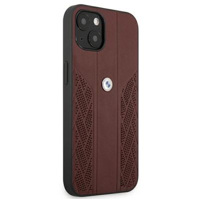 3. BMW Leather Curve Perforate Case für iPhone 13 mini – Rot