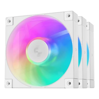 Deepcool R-FD12-BKAPN3-G ARGB-3-in-1-Hochleistungslüfter, 120 mm, Weiß, 3er-Pack