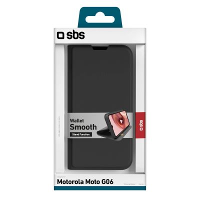 2. SBS Wallet Smooth Case für Motorola Moto G06 mit Klappdeckel – Schwarz