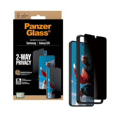 4. PanzerGlass ® 2-Wege-Blickschutzfolie für Samsung Galaxy S26 | Ultra-breite Passform mit EasyAligner Klarsicht-Displayschutzfolie, 1 Stück.
