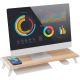 Techly ICA-MS 389 Monitorhalterung/Ständer für Schreibtisch, Weiß, Holz
