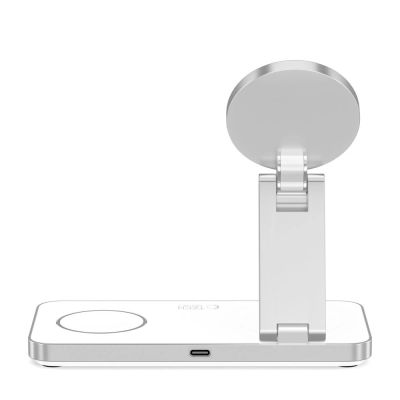 6. Tech-Protect QI15W-A47 MagSafe 3in1 Induktives Ladegerät + USB-C Kabel - Weiß