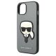 6. Karl Lagerfeld Saffiano Karl's Head Patch Hülle für iPhone 14 Plus - Silber